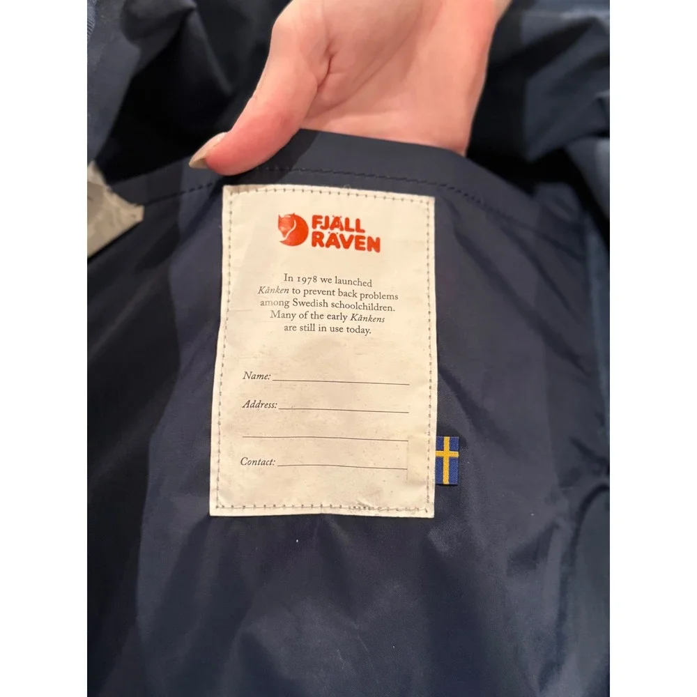 Fjallraven Kanken Classic Backpack Navy Blue Durable Water Resistant Bag